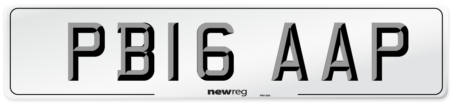 PB16 AAP Number Plate from New Reg